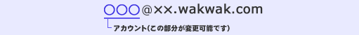 アカウント部分 (@ より前の部分) が変更可能です